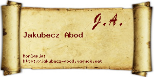 Jakubecz Abod névjegykártya
